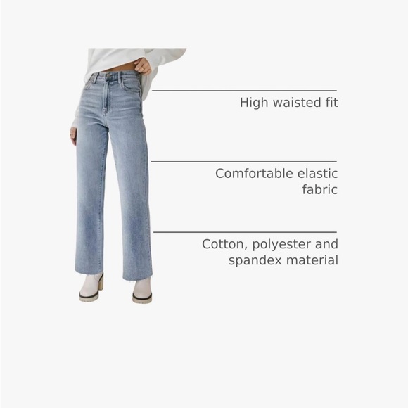KDF Women's Straight Leg Jeans in Light Blue - Picture 6 of 6
